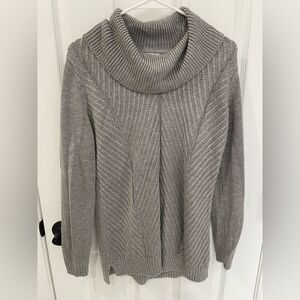 Calvin Klein Cowl Neck Gray Rib Knit Sweater Women’s Size M